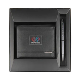 Bi-Fold Wallet With Agenda Pen-Black Black